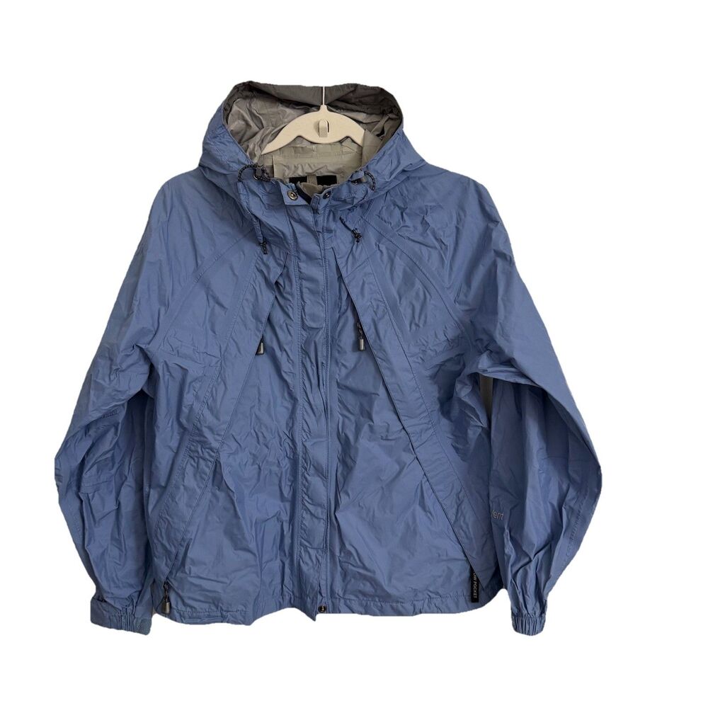 The North Face HyVent Rain Jacket Womens S Blue Hooded Waterproof Windbreaker